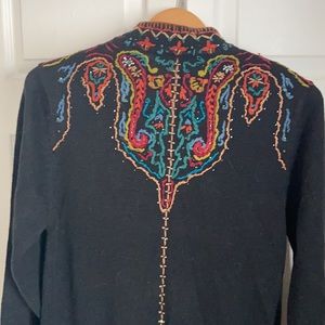 Cold water Creek Embroidered Sweater Coat